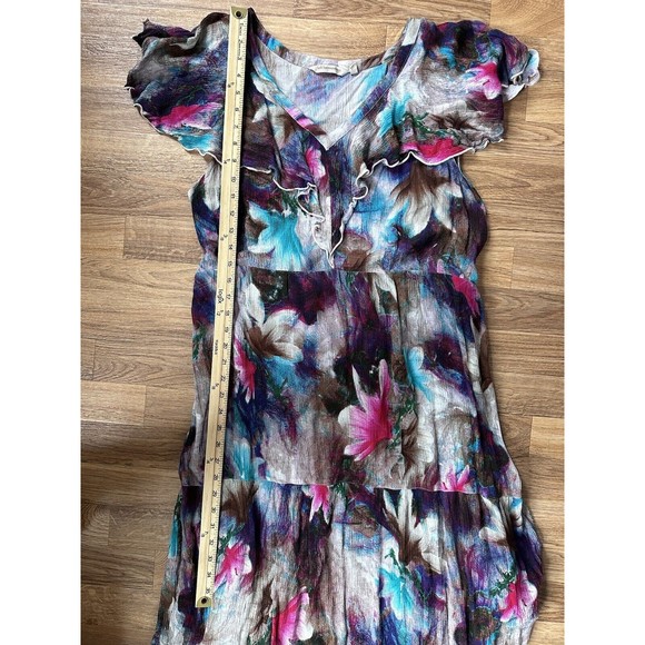 Soft Surroundings Womens Italian Dreams Maxi Dress Size XL Tiered Floral Modest - Picture 8 of 9